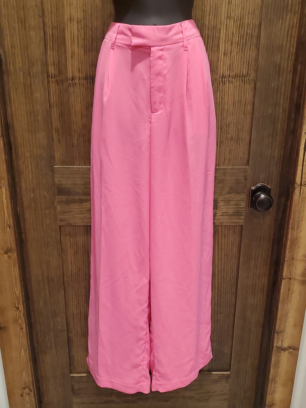 Pink Wide-Leg Women's Pants